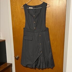 Elegant Gray Button-Down Dress